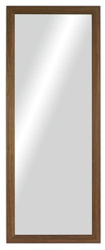 CHELY INTERMARKET MOD128 Espejo Pared Vertical Decorativo Grande Estilo Moderno Marco Madera Cuerpo Entero Elegante 35x100 cm Nogal Ideal Recibidor Dormitorio Baño Incluye Kit Montaje