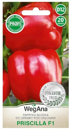 WegAna Pepe dolce Priscila F1 20 semi Semi di ortaggi robusti Semi da coltivazione per serra Semi di peperone dolce Molto produttivo