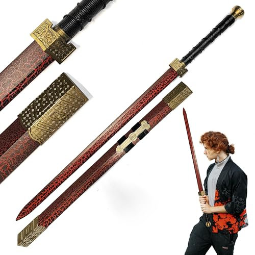 Chinesisches Jian Schwert mit Scheide aus Holz, Shinai, Katana Wakizashi Tanto, Kendo Schwert Waffenzubehör aus Holz, Kendo-Schwertkampf-Training, Samurai Schwert, Rollenspiel Cosplay Iaido-Bokken