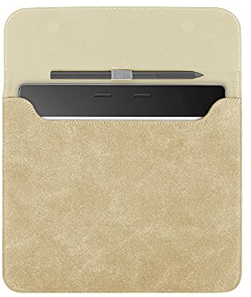 YoungMe Sleeve Bag Suede Leather for 10.3 Kobo Elipsa 2E eReader (2023 Release), Portable Water Repellent Protective Case with Pen Loop and Magnetic Closure (Brown)