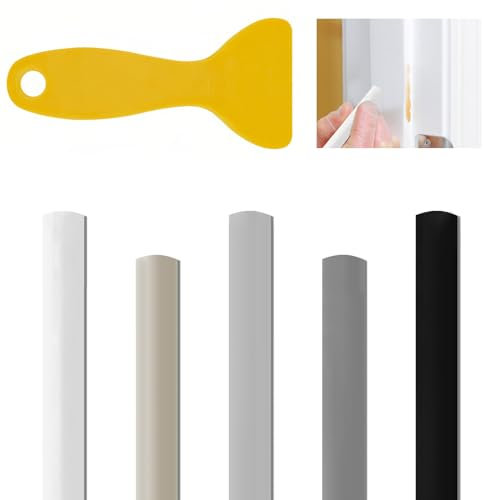 Lot de 5 bâtons de cire avec grattoir - Kit de réparation de meubles en bois stratifié - Série grise - Crayons de cire pour rayures, trous, fissures, bosses, plan de travail, porte de table, 11 x 1,3