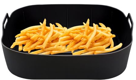 Yidueace Inserti in silicone per friggitrici ad aria calda, inserti in silicone con funzione di sgocciolamento 3D, inserti quadrati per friggitrici, per a microonde, pizza, salsicce, snack