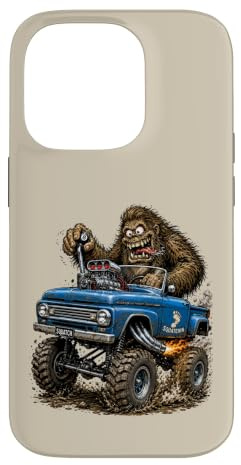 Drôle Bigfoot Camion Tout-Terrain Sasquatch Vintage 4x4 Cartoon Coque pour iPhone 14 Pro