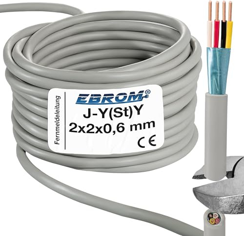 EBROM Fernmeldeleitung Telefonkabel J-Y(St) Y 2x2x0,6 mm geschirmt - 100 m