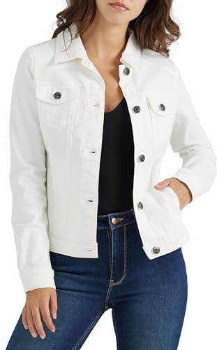 Wrangler Authentics Stretch Denim Jacket Chaqueta Vaquera, Blanco Crema, L para Mujer