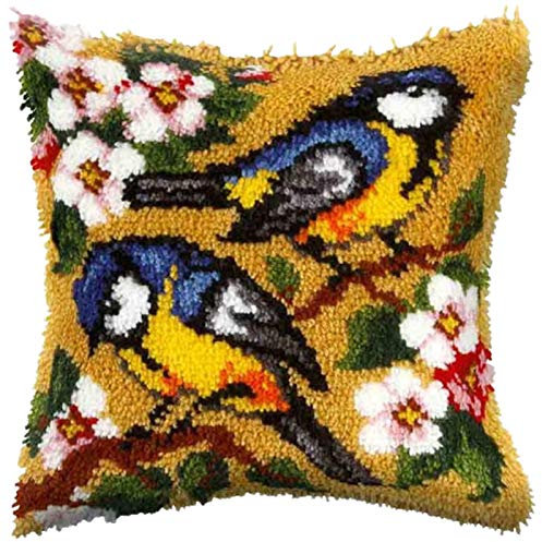 Tier DIY 3D Kissenbezug Knüpfen Set Knüpfkissen Zum Selber Knüpfen Kreuzstich Set Für Kinder Und Erwachsene Knüpfset Knüpf-Sets Kreatives Geschenk Wohnkultur Latch Hook Kit 43Cmx43cm,D