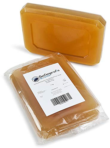 Seifenprofis - Savon savon au miel - Base de savon brut à la glycérine (3kg) sans SLS+SCS, base de savon pour moulage de savon - transparent couleur miel