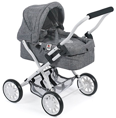 Bayer Chic 2000 555-76 Puppenwagen Smarty, für Kinder ab 2 Jahren, Jeans Grau
