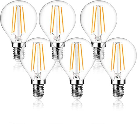 EXTRASTAR Edison Vintage Glühbirne G45 E14, Led Filament Birne, 6W Ersetzt 60W,750LM, 2700K Warmweiß, Nicht Dimmbar, 6 Stück