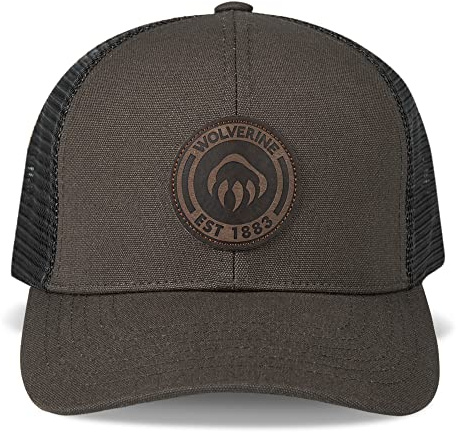 WOLVERINE Trucker Hat Snap Back Baseball cap for Men And Women, One Size Fits Most Coperchio, 1883-Oliva Nera, Unisex-Adulto