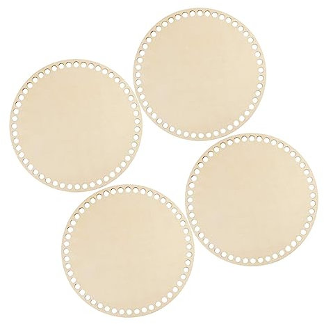 EXCEART 4 Stück Kreuzstich Fester Rahmen Gehäkelter Korb Korbflechten Zubehör Hohle Gehäkelte Korbbasis Gehäkelte Grundplatte H?kelkorbboden Taschenkorbbasis DIY- Handbuch Holz Gestalter