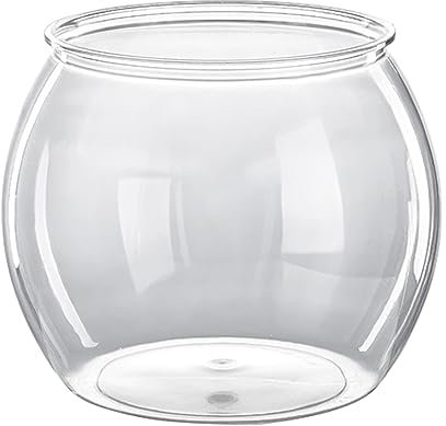 COOBAA Transparentes Fischglas, klare, runde Goldfischschale, Tischdekoration, bruchsichere runde Goldfischschale, dekoratives Design, kleines Goldfischtank, sortiertes rundes Fischglas