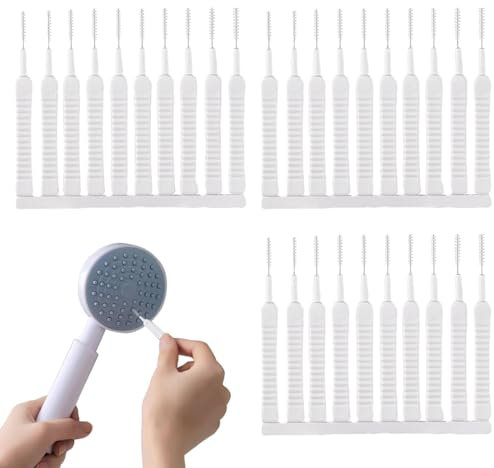 QEQSHQO 30 pezzi Multifunzionale Spazzola per la Pulizia dei Soffioni Doccia,Mini Spazzola per Pulizia dei Piccoli Fori,Multiuso Anti-Intasamento,Spazzolino per pulizia Auricolari,Telefono,Irrigatore