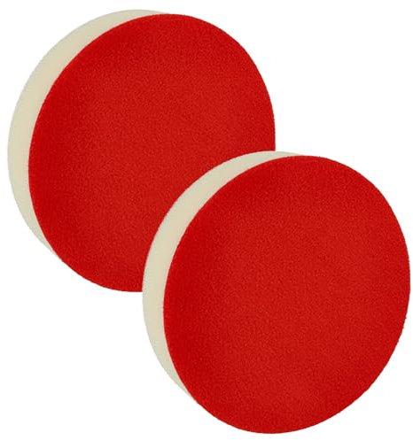 vhbw 2X Polierscheibe, Polierschwamm kompatibel mit AEG Exzenter- & Schwingschleifer - 13 cm Arbeitsdurchmesser, 14 g, weiß, rot
