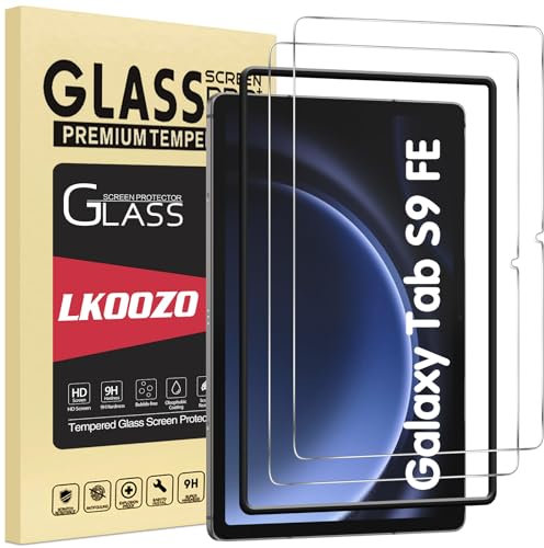 LKOOZO [2 Piezas Protector Pantalla para Samsung Galaxy Tab S10 Lite / S10 FE / S9 FE 10,9, Galaxy Tab S9 11 Pulgadas Cristal Vidrio Templado con Marco de Instalación Fácil