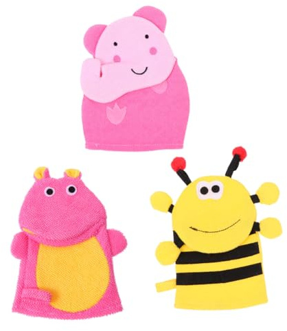 NULYLU 3pièces De Bain Premium Pour Garçon Fille De Gommage Doux Accessoires De Pour Garçon Fille Éléphant Abeille