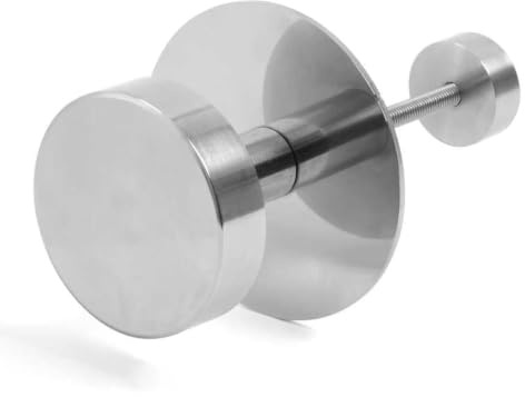 Cambesa Pomo Fijo para Puerta de Entrada en Acero Inoxidable, Base Plana 70mm, Diseño Contemporáneo con Tuerca Embellecedora