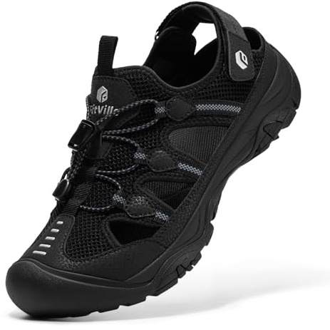 FitVille Mens Outdoor Walking Sandals Wide Fit Shoes