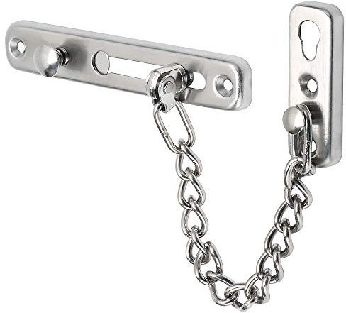 Alise Chain Door Guard Lock,Door Chain Locks with Safety Spring Anti-Theft Press Latch for Inside and Extra Front Door, Brushed Nickel(1 Pack)