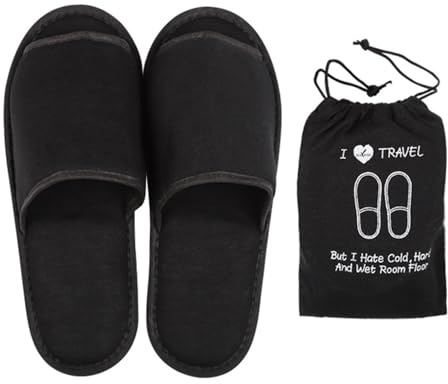 ITODA Pantofole da Viaggio Portatili Pieghevoli Open Toe Sandali Non USA e Getta Spa Hotel Pantofole Lavabili in Cotone per la Stanza degli Ospiti Scarpe da Bagno