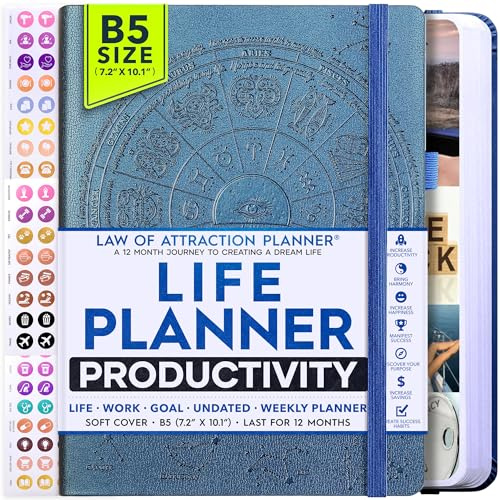 Freedom Mastery - Weekly & Monthly Planner | Gratitude Journal for Woman & Men | Personal Organiser for Productivity & Mental Health | Include Stickers & Foldable Vision Board – B5 (7.2 x 10.1)