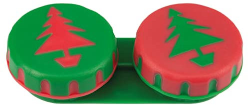 SPORTS WORLD VISION Seasonal Fun Contact Lens Cases Cute Screw Top Travel Storage Contact Lens Box L/R Eyes Holder Container, Outdoor Mini Contact Lens Storage case, 3 Cases in Same Style (Christmas)