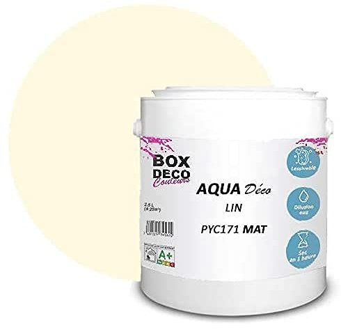 BOX DECO COULEURS Aqua Déco Wandfarbe Acryl Matt Optik 2,5L Beige Leinen