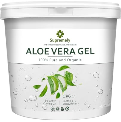 Supremely Gel à l'aloe vera pur apaisant et hydratant multi-usages pour le visage, le corps et les cheveux, idéal pour tous les types de peau, sans cruauté envers les animaux et végétalien 1 kg