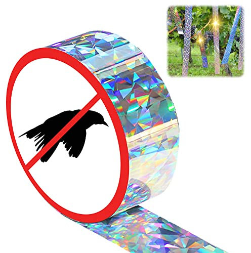 KOIROI Vogelabwehr Vogelband, 80m x 2.4cm Reflektierendes Vogelabwehrband, Doppelseitige Reflexion Vogelband, Abschreckung Abwehrband Vogel Abweisend Band für Protect Häuser, Gärten und Höfe