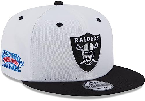 New Era 9Fifty NFL Properties Raiders KepsEra Damer/Herrar - snapback cap basebollkeps flat brim hatt Snapback, med skärm Höst Sommar Vår Vinter Sommar-Vinter - S/M (54-57 cm) vit