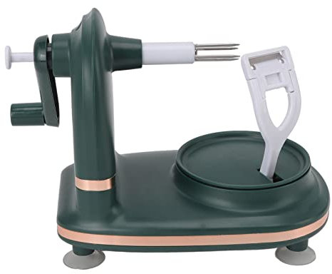 Obstschäler, Orangenschäler, Multifunktions-Schälmaschine, Manueller Rotierender Apfelschäler Und Schneider, Handschäler Für Äpfel, Birnen(Dunkelgrün)