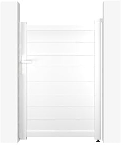 Casanoov Portillon EIGER 1x1,40m Aluminium Blanc – Design Plein Élégant et Moderne – Robuste Inoxydable Résistant Intempéries – Montage Facile Clôture Jardin Sécurisée Intimité Extérieur 100x143cm
