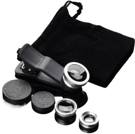 Kameraobjektiv, Weitwinkel, Makro-Fischaugenobjektiv, tragbares Clip-Objektiv, Kameralinse, 3-in-1