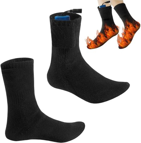 Calcetines calefactables para mujer calcetines calefactables recargables - Recargables para acampar, calcetines térmicos eléctricos para hombres y mujeres, calcetines recargables para clima frío al
