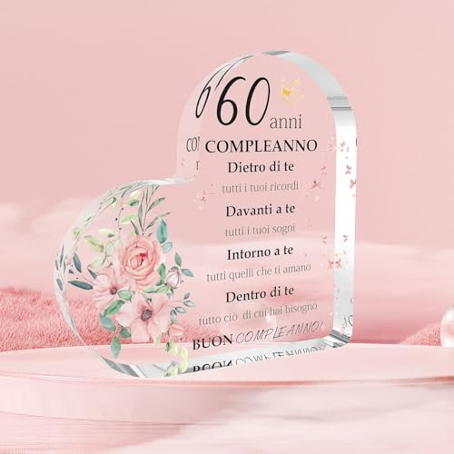 Regalo 60 Anni Donna Regalo Donna 60 Anni Decorazioni In Acrilico Idee Regalos Nonna Compleanno Anni Di Compleanno Regali Compleanno Regali Amica