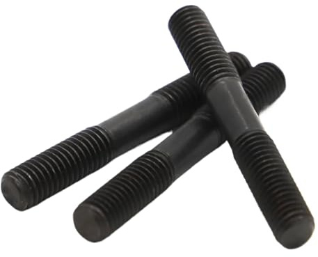 Doble Extremo Perno Tornillos Pernos prisioneros del tornillo del hilo del doble de acero negro GB901 de M8 M10 M12(80mm,M8 1pc)