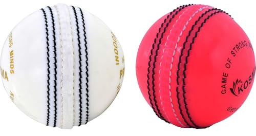 Confezione da 2 palle da cricket Incrediball da allenamento, colore bianco, rosa