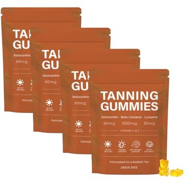 Gummies Bronzants 2026, 20 dagar, 5 i 1 antioxidanter, betakaroten lykopen, accelererar förlängningen av bronsering, skyddar huden, förbättrar naturlig glans, för män och kvinnor