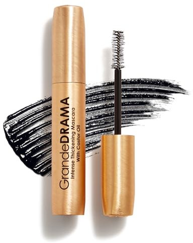 Grande Cosmetics GrandeDRAMA Intense Thickening Mascara with Castor Oi - Lush, Dense-Looking Lashes with Unbeatable Shine