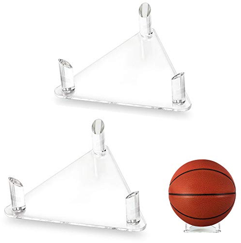 Tasybox Acrylic Ball Stand Holder, Sports Ball Storage Display Rack for Basketball Football Volleyball Soccer Rugby Balls 2 Pack Clear