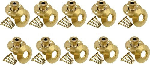 Brass Pool Cover Anchors for Wood Decks - 10 Pack