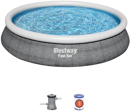 Bestway 57313-4 Set Piscina Gonfiabile Fast Set Rotonda da 457x84 cm