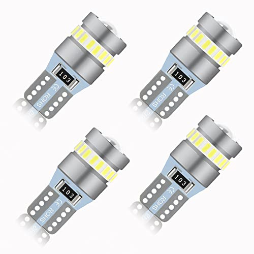 Briteye Bombillas T10 W5W LED 6000K Luz Blanca Bombilla Posición LED Matricula LED (4pcs)
