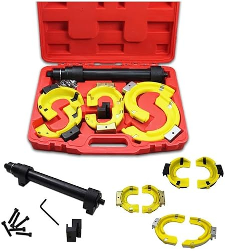 NAIZY Compresor de muelles universal Mc Pherson sistema de amortiguador de muelle para coche, herramienta con maletín rojo
