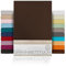 BEAUTEX Spannbetttuch Bettlaken aus Baumwolle, Premium Jersey Stoff 160g/m², Größe und Farbe wählbar (Standard - 180x200x30 cm, Dunkelbraun)