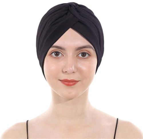 Turbantes para Mujer Turbante Suave Head Wrap Headwear Gorro Plisado Gorro para la caída del Cabello (22, Talla única)
