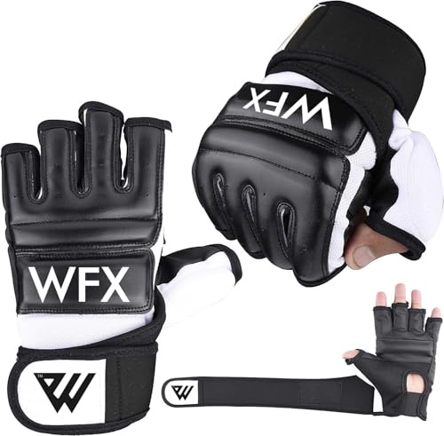 WFX Boxsack-Boxhandschuhe, Karate-Handschuhe, MMA, Body Combat, Taekwondo-Training, Kampfsport, Kämpfen, Grappling, Muay Thai, S, Schwarz