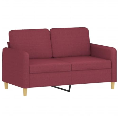 vidaXL Divano a 2 Posti Rosso Vino 120 cm in Tessuto