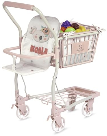 DE CUEVAS TOYS Koala-Supermarktwagen mit Zubehör und Babytrage DeCuevas 52179