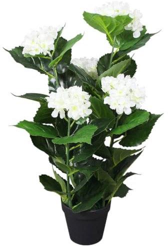 LXYZWRW Furniture select Plante artificielle d'hortensia avec pot Blanc 60 cm